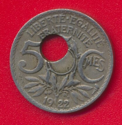5-centimes-1922-lindauer-fautee-trou-decentre