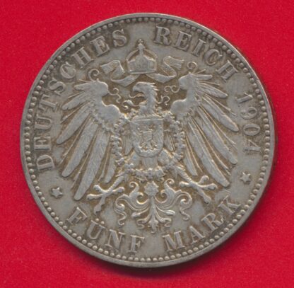 ALLEMAGNE - PRUSSE - GUILLAUME II - 5 MARK - 1904 - A – Image 2