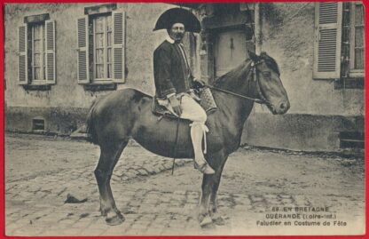 cpa-guerande-bretagne-paludier-costume-fete-cheval