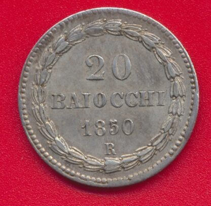 VATICAN - 20 Baiocchi - 1850 R - AN V – Image 2