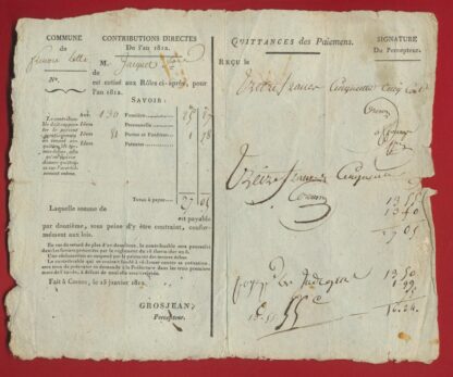 contributions-directes-1812-quittances-paiemens-cosnes