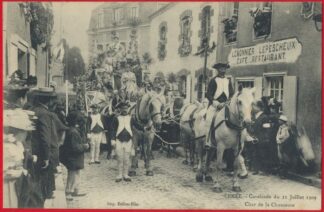 cpa-ernee-cavalcade-11-juillet-1909-char-chaussure-lemonnier-lepescheux