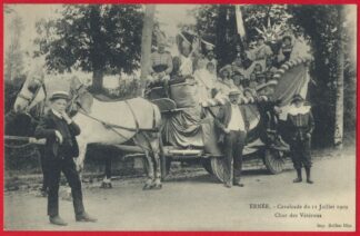 cpa-ernee-cavalcade-11-juillet-1909-char-veterans