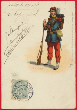 cpa-militaire-repos