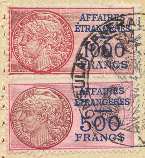 Other & unclassified - 26716# TIMBRE FISCAL PERMIS DE CHASSE DEPARTEMENTAL  44 francs 1929 PC BLEU FISCAUX cote 30 euros