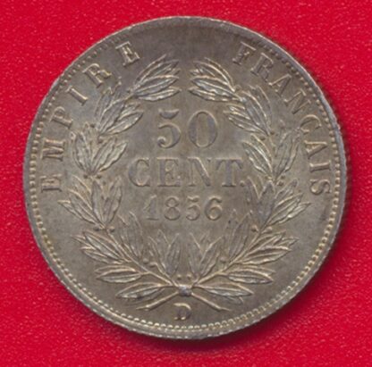 Napoleon III - 50 Centimes - 1856 - D - Lyon – Image 2