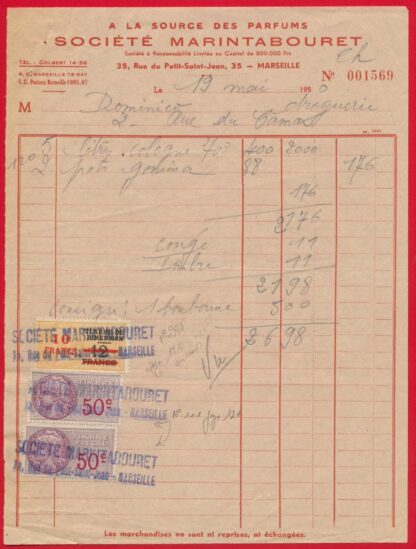 FISCAL - 10 Francs sur 12 Francs orange Dimension - 1949 – Image 3