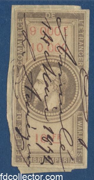 timbres-fiscaux-fiscal-napoleon-9000-10000-10-francs-effets-commerce