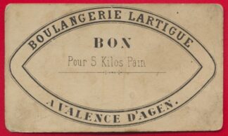 Bon carton - Boulangerie Lartigue - Valence d'Agen