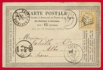 15 Centimes sur lettre - octobre 1873 – Image 2