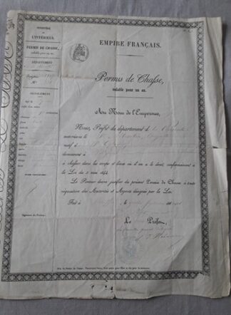 permis-chasse-napoleon-iii-1867-ruffec-1