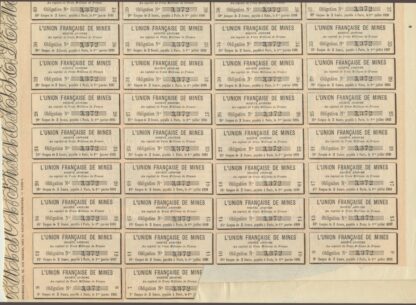 L'Union Française de Mines - Obligation de cent francs au porteur - 1881 – Image 2