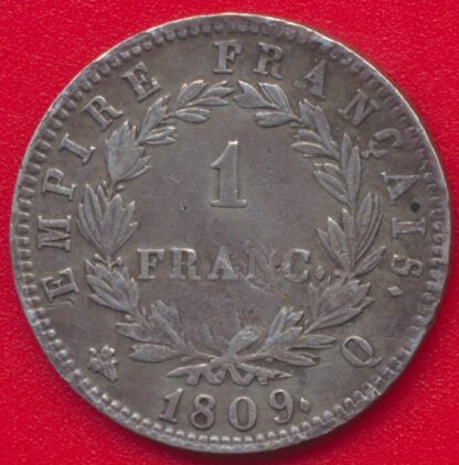 Napoléon Ier - 1 Franc - 1809 - Q - Perpignan – Image 2