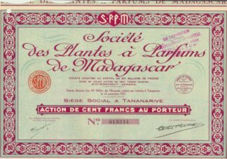 societe-plantes-parfums-madagascar-action-cent-francs-porteur-1927