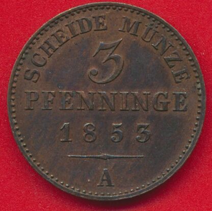 ALLEMAGNE - Prusse - 3 Pfenninge - 1853 – Image 2
