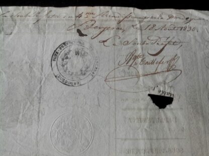 Police Générale du Royaume - Passe-Port pour l'Intérieur - Bergerac - 1830 – Image 7
