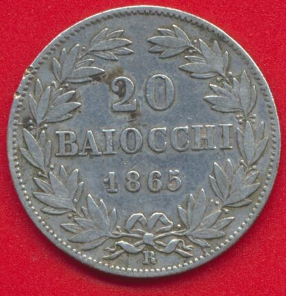 VATICAN - Pie IX - 20 Baiocchi - 1865 – Image 2