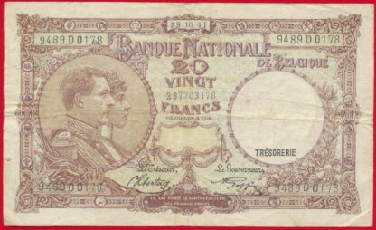 belgique-vingt-francs-29-10-1941-0178