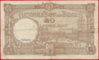 BELGIQUE - Vingt francs - 29-10-1941 – Image 2