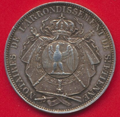 medaille-jeton-argent-notaires-arrondissement-saint-etienne-1813-vs