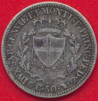 ITALIE - SARDAIGNE - Charles-Félix - 50 C - 1830 – Image 2