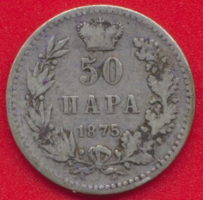 SERBIE - Obrenovich IV - 50 Para - 1875 – Image 2