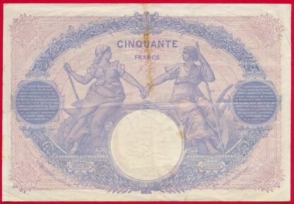 50 Francs - Bleu et Rose - Type 1889 -  2-10-1916 – Image 2