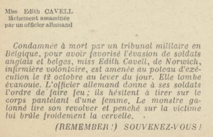 CPA  Martyre de Miss Edith Cavell - Remember – Image 3