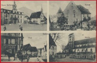 cpa-sulzmatt-els-4-vues-scloss-rathaus-post-kirche