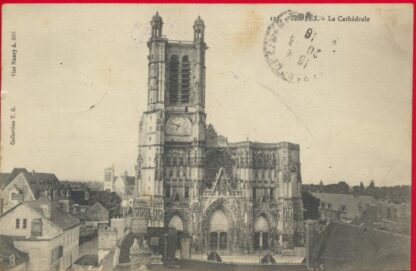 14-18 - Cachet sur CPA - Commissaire Militaire - Gare de Troyes – Image 2