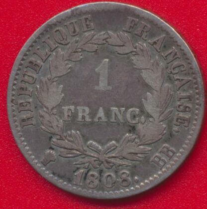 Napoléon Ier - 1 Franc - 1808 - BB – Image 2