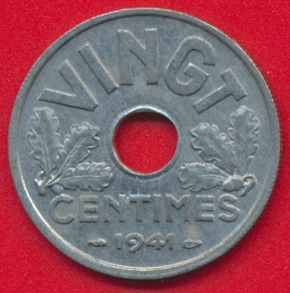Vingt Centimes - Etat Français - 1941 – Image 2
