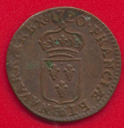 LOUIS XV - Liard au buste enfantin- 1720 - BB – Image 2