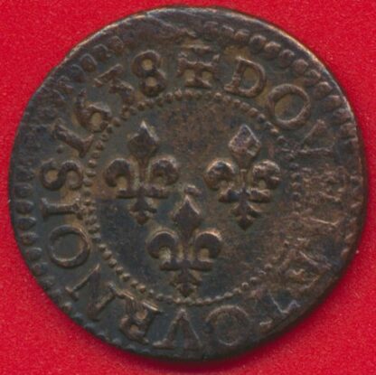 LOUIS XIII - Double tournois Buste lauré et drapé - 1638 - Tours – Image 2