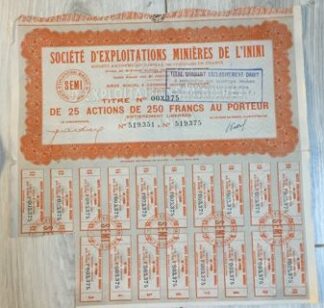 societe-exploitation-minieres-mines-inini-250-francs-action-25-actions