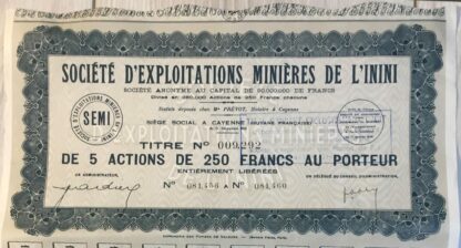 societe-exploitation-minieres-mines-inini-2500-francs-5-actions-detail