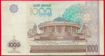 OUZBZEKISTAN - 1000 Sum - 2001 – Image 2