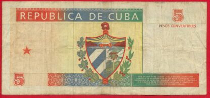 CUBA - 5 Pesos Convertibles - 1994 – Image 2