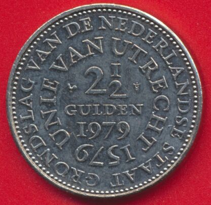 PAYS-BAS  - 2 1/2 Gulden - 1979 - 400ème Anniversaire Union d'Utrecht – Image 2
