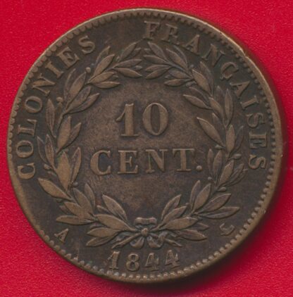 Colonies Générales -Louis-Philippe 1er - 10 Centimes - 1844 – Image 2
