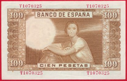 ESPAGNE  - 100 Pesetas - 1953 – Image 2