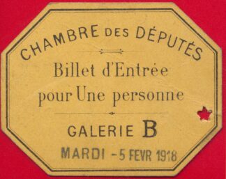 ticket-entree-chambre-depute-1918