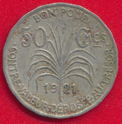 GUADELOUPE - 50 Centimes - 1921 – Image 2