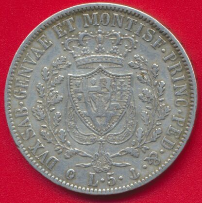 ITALIE - SARDAIGNE - Charles-Félix - 5 Lire - 1830 – Image 2