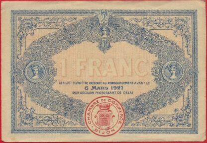 Dijon - Un Franc - 1916 – Image 2