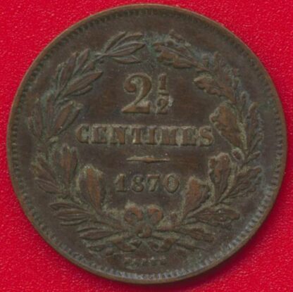 LUXEMBOURG - 2 ½ Centimes - 1870 – Image 2