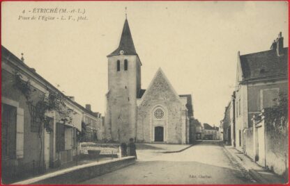 cpa-etriche-place-eglise