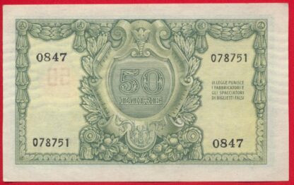 ITALIE - 50 Lire - 1951 – Image 2