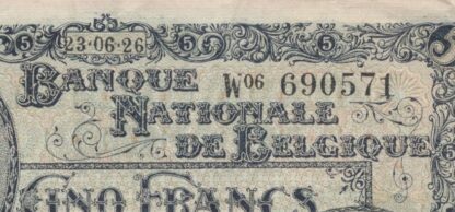 BELGIQUE - 5 Francs - 1926 – Image 4
