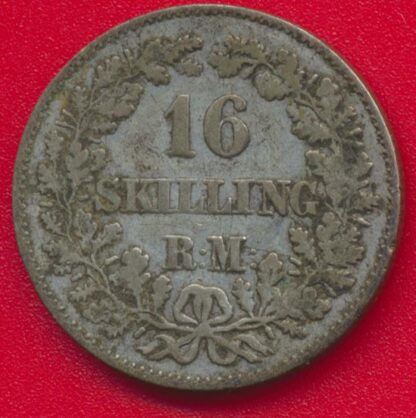 DANEMARK - 16 Skilling Rigsmont - 1856 – Image 2